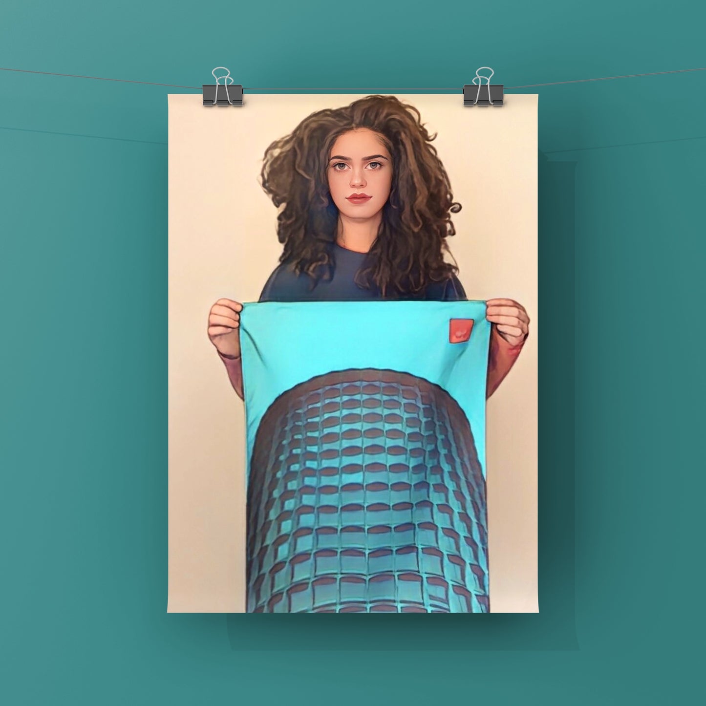 The Space House Tea Towel - Aqua