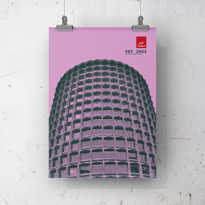 The Space House Tea Towel - Lilac